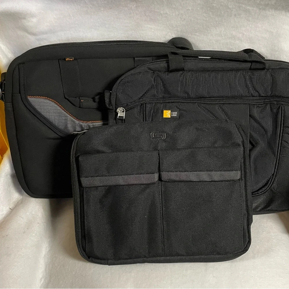 Set of 3 Black Laptop Bag Set